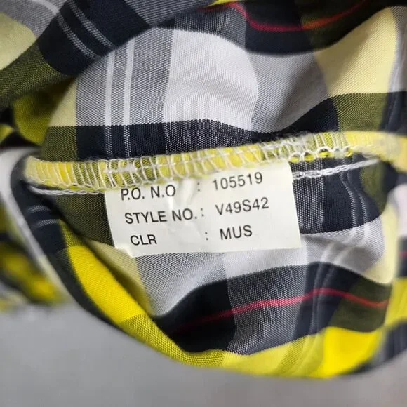 Akademiks Shirt Men's Plaid Yellow Black Button Up Long Sleeve AKDMKS Size 2XL - Picture 5 of 10
